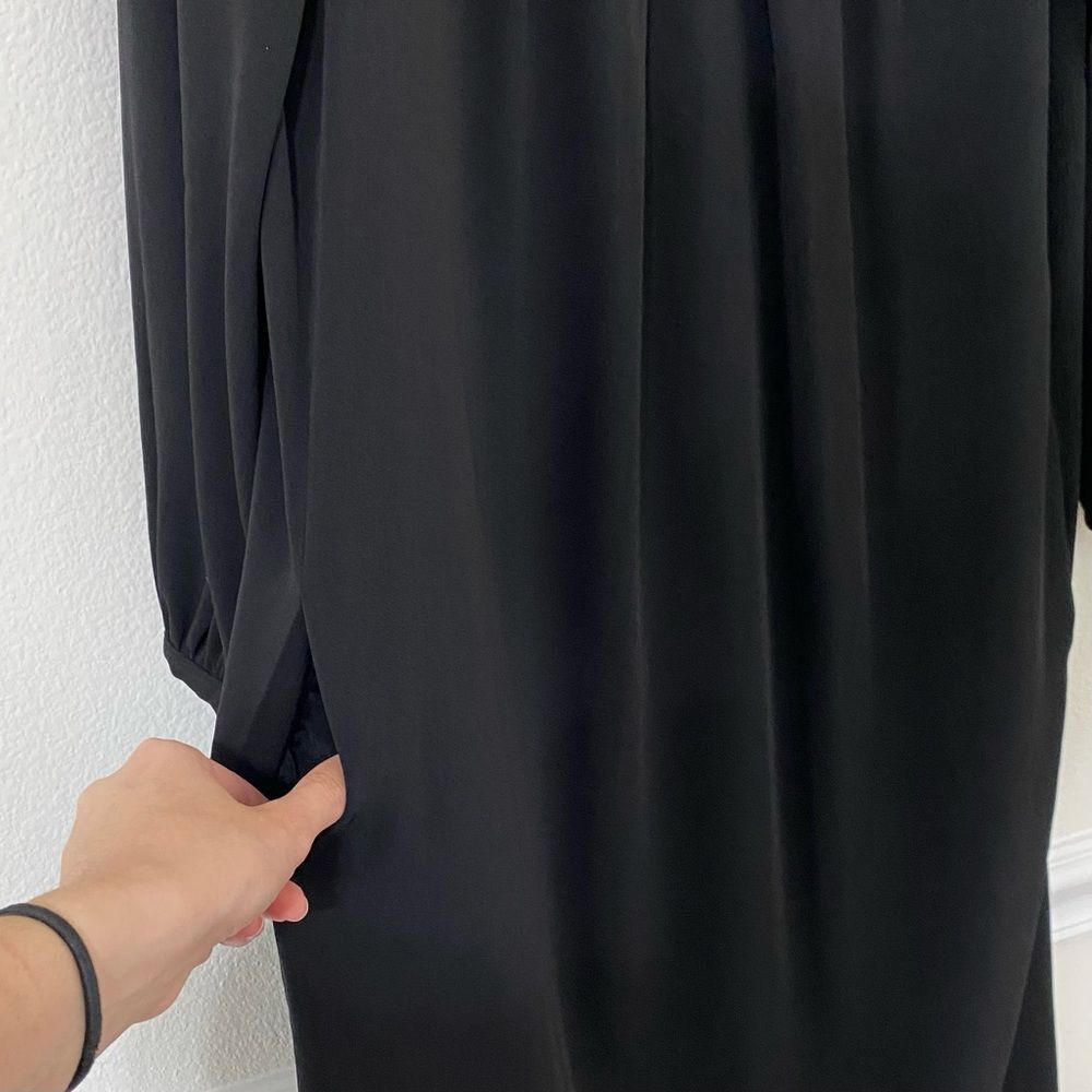 Piazza Sempione Puff Sleeve Black Dress Mirror Detail Womens Size L - Picture 10 of 15